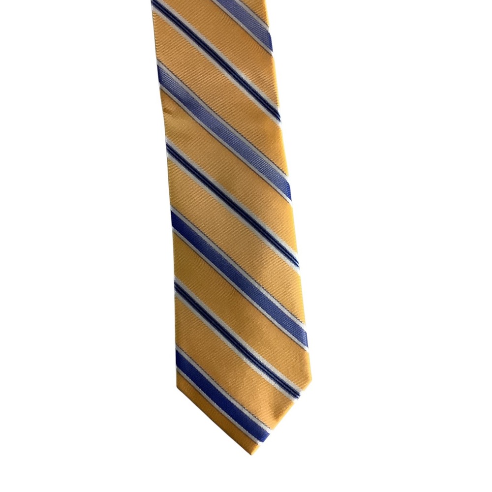 Tommy Hilfiger Men Silk‎ Neck Tie Yellow Blue Diagonal Stripe Classic Formal